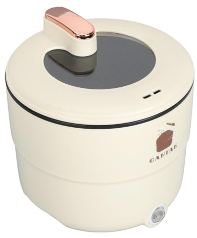 Olla Arrocera Digital, 300W 1,8L Doble Capa Cocedor de Granos Anti Escaldaduras Antiadherente Vaporera Olla de Cocina Eléctrica con Taza Medidora para Sopa de (Enchufe de la UE)