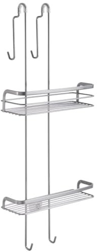 Metaltex Bad Duschregal Origin LUXY, zum Einhängen, inkl. Silikonschoner, Silber
