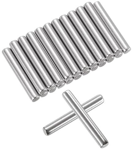 QUARKZMAN 25Pz 3mm x 20mm Perni per Mensole, Pioli per Mensole, Perni Supporto per Mensole Regolabili, Elementi Fissaggio in Acciaio Inossidabile Argento (0.12 x 0.78 Pollici)