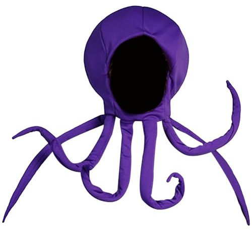 Ymxygz Männer Octopus Hut Marine Tier Hut Halloween Rollenspiel Party Cosplay Kostüm Lila Octopus Kopfbedeckung Für Karneval