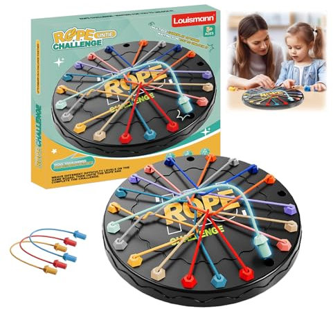 Louismann Brainy Knots – Rompecabezas de cuerda desafío juego de ajos con cuerda, lógica, juego de estrategia, juegos de lógica, juegos de nodo para niños a partir de 3 años, juego de habilidad para