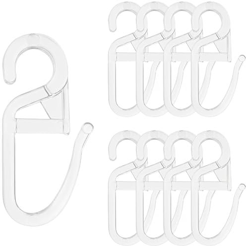JIADEXIN 50 Piezas Ganchos para Cortinas de Plástico - Ganchos para Cortinas de Primera Calidad Clips Transparentes Ventanas, Puertas y Cortinas de Ducha