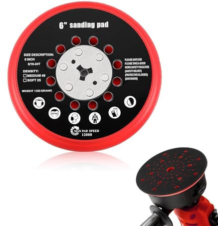 Alrens 2608900007 - Piatto smerigliatrice multiuso da 150 mm, per Bosch GET 75-150 GEX 34-150 GEX 40-150, compatibile con smerigliatrici orbitali M8, piastra di supporto in velcro da 6 pollici, 150
