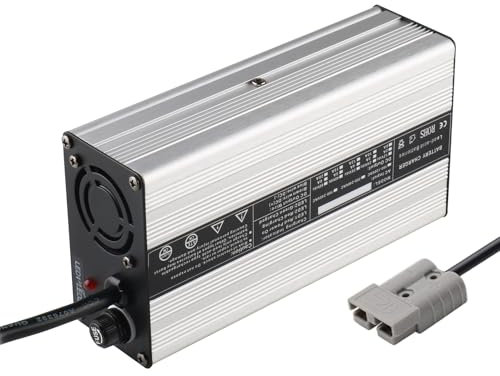 HTDRE Chargeur de Batterie pour Chariot élévateur 12 V, 24 V, 36 V, 48 V, 60 V, 72 V, 240 W, avec Prise Anderson 50 A, pour Chariot élévateur électrique, transpalette, autolaveuse.
