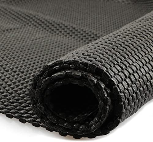 fowong Non Slip Mat,150 x 100 cm PVC Grid Pattern Anti Slip Rug Underlay Multipurpose Gripper Roll, Non Slip Liner Mat for Rug Gripper Car Roof Rack, Home&Office - Black