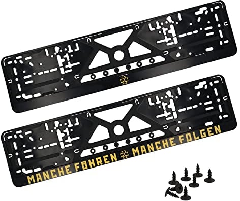 megakutas Nummernschildhalter, Kfz-Kennzeichenhalter für Autokennzeichen mit Klicksystem, inkl. 8 Schrauben und 8 Vibrationsdämpfer, einfach und stabil, 2er-Set, 52 x 10 cm