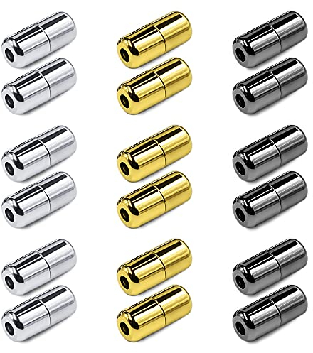 Nifocc Cordones Hebilla Cápsula de Metal Cordones Hebilla Lazy Laces Hebilla Cordones Accesorios para Hombres Mujeres Zapatos Deportivos Botas de Senderismo Zapatos Casuales - 18 Piezas Dorado Plata
