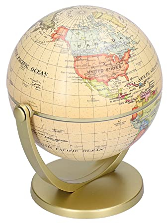 Dekorativer Globus Weltkarte Globus Rotating Earth Erdkunde Globus Englische Ausgabe Schreibtischglobus Kleiner Globus für Schreibtisch Bücherregal Dekor