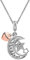 KunBead Jewelry Daughter Rose Gold Heart I Love You Moon and Star Birthday Charm Pendant Necklace for Girls from Mum Dad