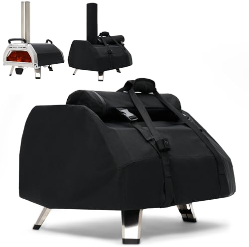 NOELIFE Funda de transporte para horno de pizza Ooni Karu 16 y Karu 2 Pro, accesorios para Ooni 16, funda impermeable para hacer pizza con bolsa de chimenea separada, con correas inferiores para