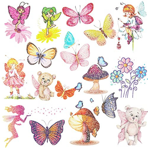 ACWOO Glitzer Tattoo Set Kinder Tattoo Kinder Mädchen, 150+ Temporäre Tattoos zum Aufkleben Kindertattoos, Schmetterling Tattoo Kinder als Mitgebsel Kindergeburtstag,Kleine Geschenke für Kinder