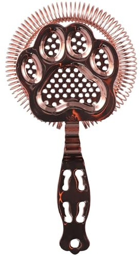 hobbyme Colador de cóctel con forma de pata de oso, colador de barra de acero inoxidable para camarero, filtro de hielo de oro rosa en forma de pata de oso