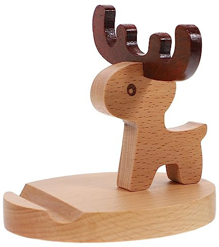 Homoyoyo Wood Cat Phone Stand Cell Phone Holder Desk Stand for Cat Shaped Bracket