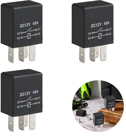 3 Pack 4 Pin 12V 40A Automotive Starter Relay, Air Conditioning Relay Starter Black for Car, Multi-Purpose Switch Replacement Parts for Trucks Motorcycle Boat Fans Air Conditioners Oil Pumps