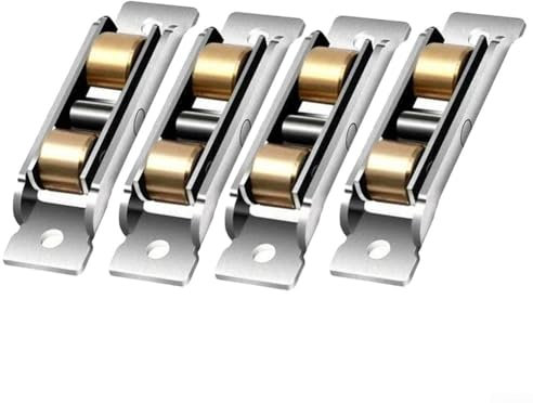 Bulevisiter 4 Stück Edelstahl Kupfer Kugellager Schiebetürrollen Heavy Duty Ersatzrad Montage für Terrassen-Glastüren, Fenster, Tore (A)