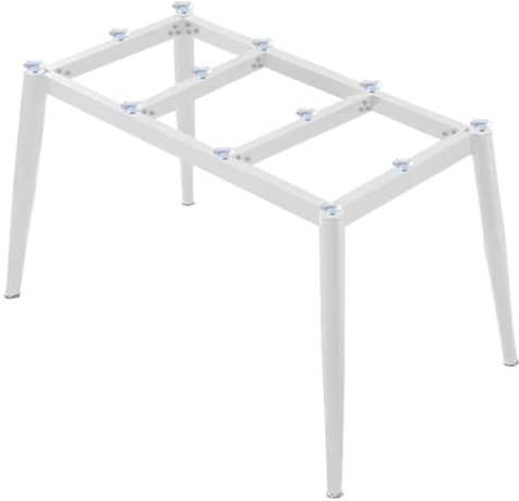 Pieds de table en métal pour bureau, pieds de table industriels, pieds de meubles robustes, cadre de table à manger en acier au carbone, base de bureau plateau en boi,Blanc,160cm x 60cm x 73cm