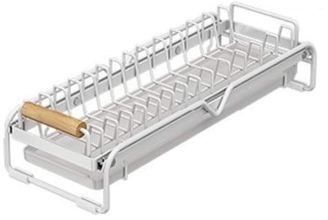 Flaroey Simple Dish Storage Dish Drying Rack Sticky-Free Anti-Slip Drawing Shelf Storage Basket Drain Rack