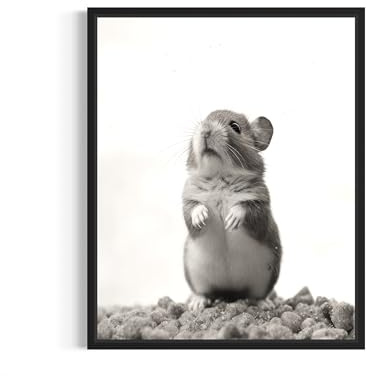 Lmovutcom Hamster Kunstdrucke, Schwarz-Weiß-Fotografien, Naturfotos aus dem Dschungel, exotische Tiermotive (ungerahmt)