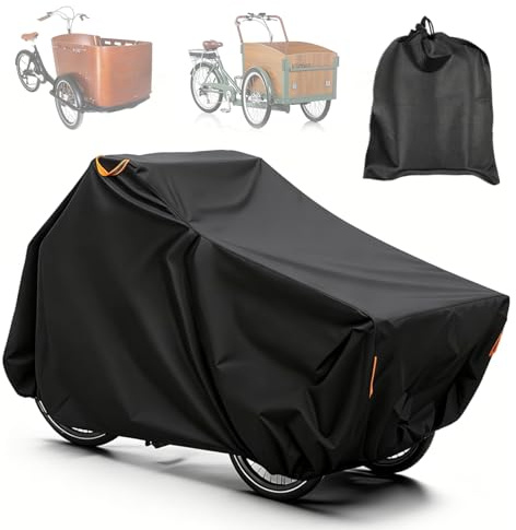 HZOUHONG Lasthjulsskydd 220 x 100 x 110 cm lastcykel presenningsskydd trehjulsskydd cykelskydd vattentätt regnskydd lasthjul tillverkat av 420d Oxford Cargo Bike Cover för vuxna