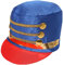 Majorette-Mütze für Damen, großer blauer Hut mit roter Krempe und goldfarbenen Details, Spielzeug-Soldaten-Hut mit Knöpfen, Nussknacker, Cheerleader-Accessoire (12 Stück)