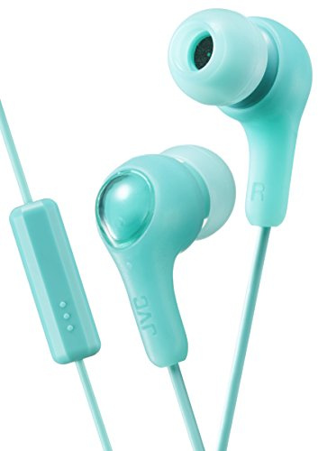 JVC Cool and Comfortable Gumy Plus Earbuds w Mic & Remote, Green (HAFX7MG)