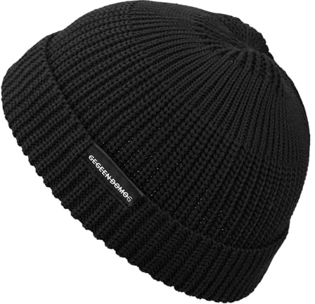 CLAPE Bonnet Hiver Homme Femme Bonnet Court en Tricot Extensible Léger | Casquette Sans Visière avec Revers,Pliable,Coupe-vent,Bonnet Docker pour Streetwear,Urbain,Voyage,Randonnée