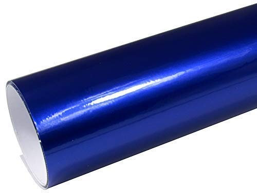 Rapid Teck® 8,55€/m² AutoFolie Serie z560 Candy Cosmo Blue Hochglanz 1m x 1,52m Blau selbstklebende Premium Car Wrapping Glanz Folie mit Luftkanal