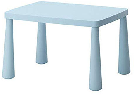 HHXD Tisch und Stühle für Kinder Umwelt Kunststoff PP/Lernen Tisch Anti-Anstoßen/Vorkindergarten Kinderzimmer Restaurant/Blau / 1tabel