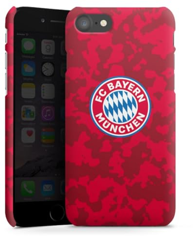 Premium Case kompatibel mit Apple iPhone SE (2020) Smartphone Handyhülle Schutzhülle matt FC Bayern München Camouflage FCB