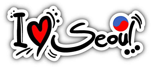 10cm! Klebe-Folie Wetterfest Made-IN-Germany Ich Liebe I Love Seoul South Korea G1782 UV&Waschanlagenfest Auto-Aufkleber Sticker Decal