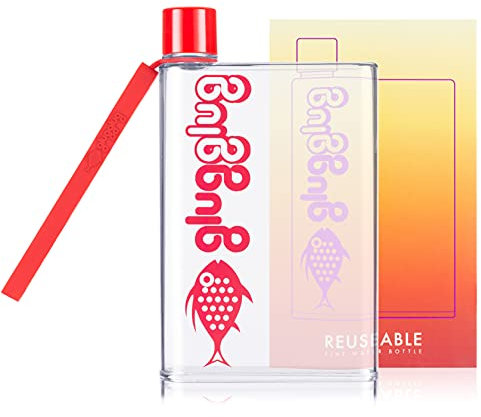 glugglug™ Bouteille d'eau plate pour sac à main – Gourde réutilisable A6 pour enfants, voyage | Mains libres