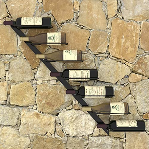 Ksodgun Estante para Botellas de Vino, Mueble vinoteca Negro de Pared 88 x 8 x 72 (An x Pr x Al)