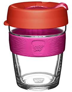KeepCup Brew, Reusable Coffee Cup - Tempered Glass and Splashproof Sipper, M 12oz/340ml - Daybreak