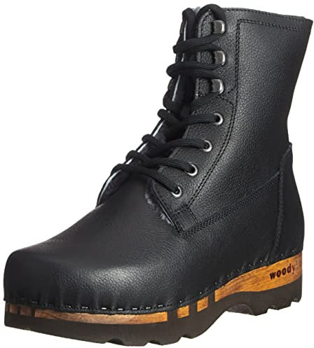 woody Herren Pascal Halblange Stiefel, Glattlederprägung Nero, 50 EU