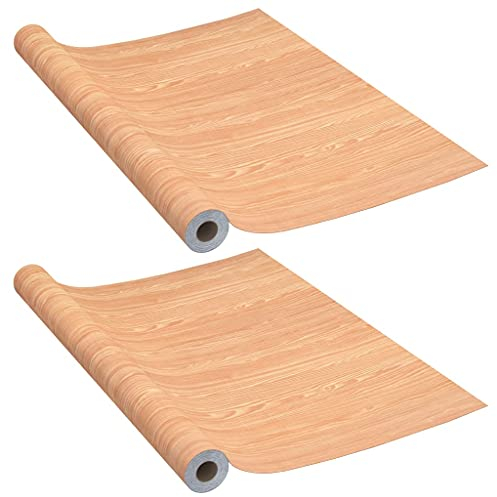 vidaXL 2X Türfolie Selbstklebend Klebefolie Türposter Türtapete Möbelfolie Tür Folie Poster Tapete Türaufkleber Ahorn 210x90cm PVC