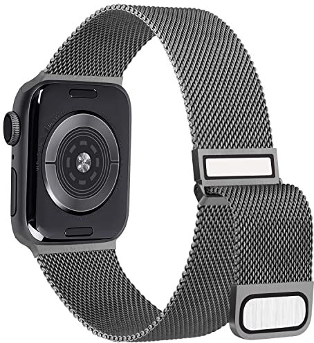 Hanama Correa Compatible con Apple Watch Correa 38mm 40mm 41mm 42mm 44mm 45mm 49mm, Pulseras de Repuesto de Metal de Acero Inoxidable Clásico para iWatch Series SE 8 7 6 5 4 3 2 1 (Gris Oscuro)