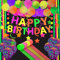 Neon Party Schwarzlicht Deko Geburtstag Neon Luftballons Partyzubehör Leuchtend Geburtstagsdeko UV Schwarzlicht Reaktive HAPPY BIRTHDAY Girlande Leuchtband Krepppapier Neonfarben Leuchtende Ballons