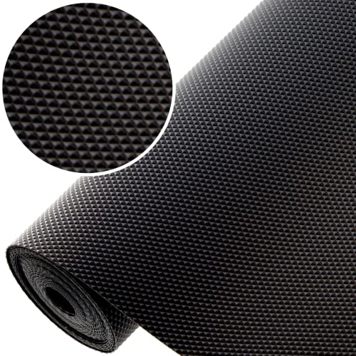 GTV - Anti-Rutsch-Matte für Schubladen I Schubladenmatte rutschfeste I Schubladen Matte für Kühlschran Regale I Küchenschrankmatte Einlegematte Rutschhemmende I Schwarz - 48 cm x 500 cm