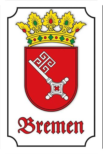 mrdeco Metall Schild 20x30cm gewölbt Bremen Stadtwappen Stadt Deko Blechschild Tin Sign