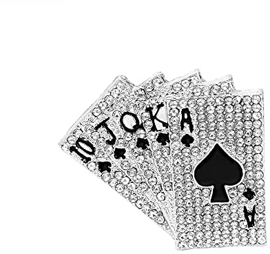 Broche punk poker en strass personnalisée Hip Hop pour fête, danse, banquet pour femmes et hommes, épinglettes tendance pour costume, robe, cérémonie, vêtements, accessoires bijoux, Métal, Zircon