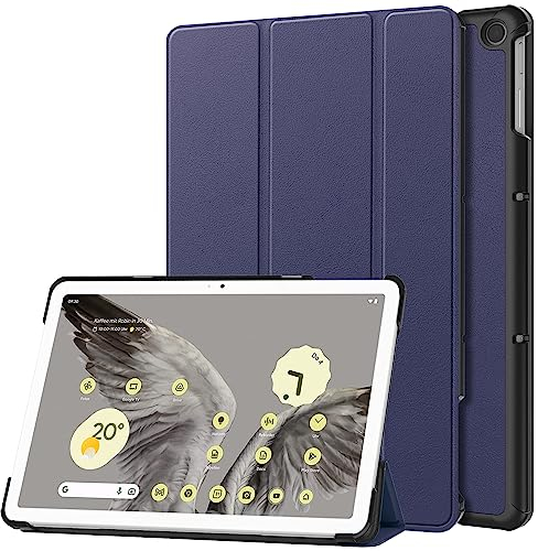 for Google Pixel Tablet 11 2023 Case, Lightweight Ultra Thin Slim Hard PC Back Shell Tri-Fold Stand Folio Flip Full Protective Cover for Google Pixel Tablet 2023, Dark Blue