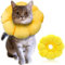 IOSPKKIO® Einstellbare Halskrause für Katzen und Kleine Hunde, Weiches Sonnenblumen-Wiederherstellungshalsband Nach Operation, Größe L