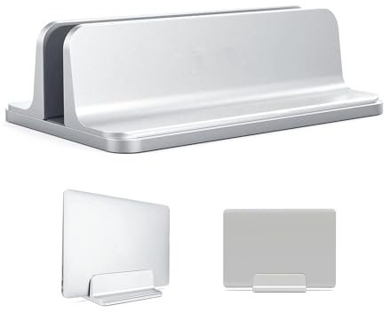 Supporto Verticale per Laptop, Supporto da Tavolo con Dock Regolabile (Gamma Regolabile1.1-6.8 Centimetro) Supporto per Computer Portatili Compatibile con Tutti i Computer Portatili (Argento)