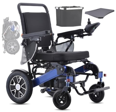 Broobey Tragbare Elektrorollstühle für Erwachsene, Leichte Elektrorollstühle faltbar stützung 150 kg, Elektrische rollstuhl für Senioren, 30+ km lange Reichweite (20 Ah Batterien)