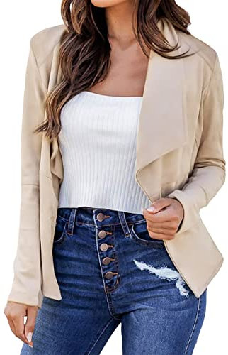 BIISDOST Abito corto da donna, a maniche lunghe, stile retrò, casual, per affari, alla moda, per le mezze stagioni, casual, casual, abbigliamento classico, Rosa acceso., S