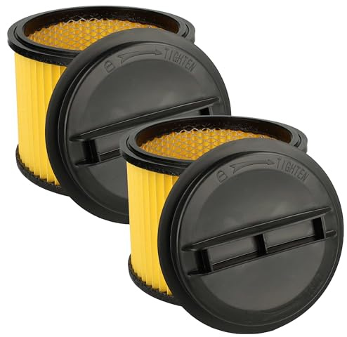 vhbw 2X Faltenfilter kompatibel mit Einhell TE-VC 2230 SACL, TE-VC 2238 SACL, TE-VC 2350 SACL, TE-VC 2340 SA Staubsauger - Patronenfilter Gelb Schwarz