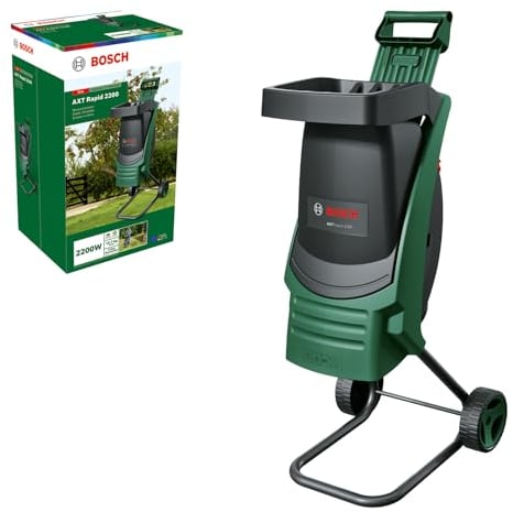 Bosch AXT Rapid 2200 Shredder (for Powerful Shredding of Garden Debris; Powerful 2200W Motor)