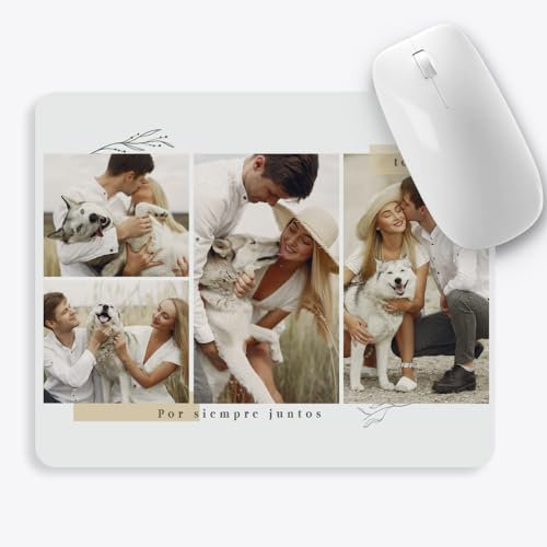 Transparent Gift Alfombrilla Ratón Personalizada con Cuatro Fotos. Regalos Día del Padre. Regalos Originales para Hombre. Accesorios Escritorio y Ordenador, PC, Personalizados. Regalos para Padres
