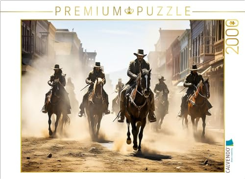 CALVENDO Puzzle Ankunft der Reiter im Wilden Westen | 2000 Teile Lege-Größe 90 x 67 cm Foto-Puzzle für glückliche Stunden