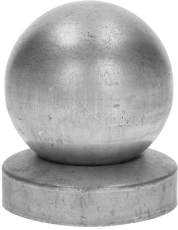 Pfostenkappe rund mit Kugel 90 mm für Zaunpfosten Ø 90 mm | Verzinktem Stahl | Pyramiden Form | Abdeckkappe für Holzpfosten | 1 Stück | Pfahl Pfosten Schutzkappe Schutzhaube Pfostenabdeckung